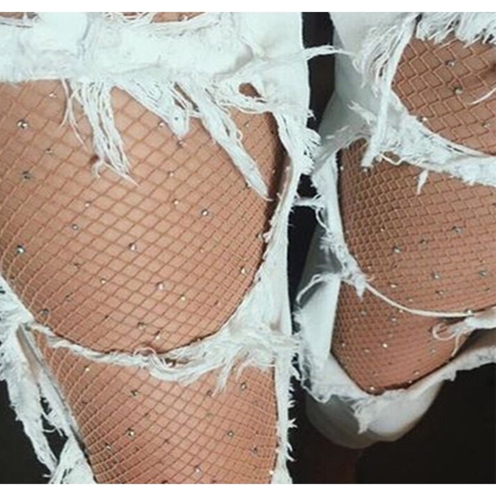 NEW! Fishnet Tights with Rhinestones - Picture 3 of 8
